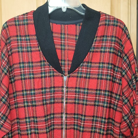 Vintage Karen‎ Kane Womens L Plaid Jacket Wool Blend Fall Winter Boho Hiking Y2K - Picture 4 of 10